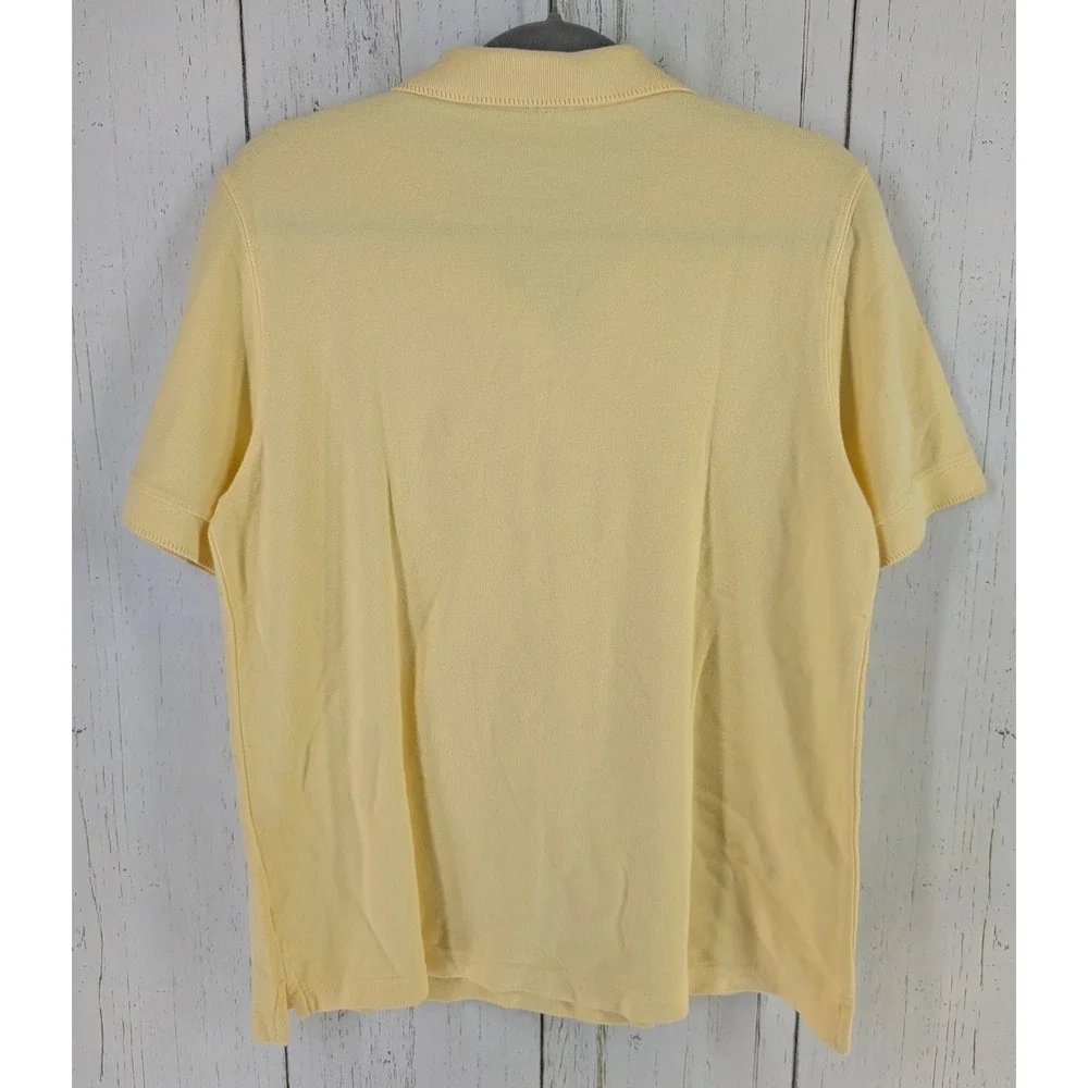 Croft Barrow‎ Size XL Womens Yellow Button Up Short Sleeve Cotton Polo Top - Picture 8 of 8